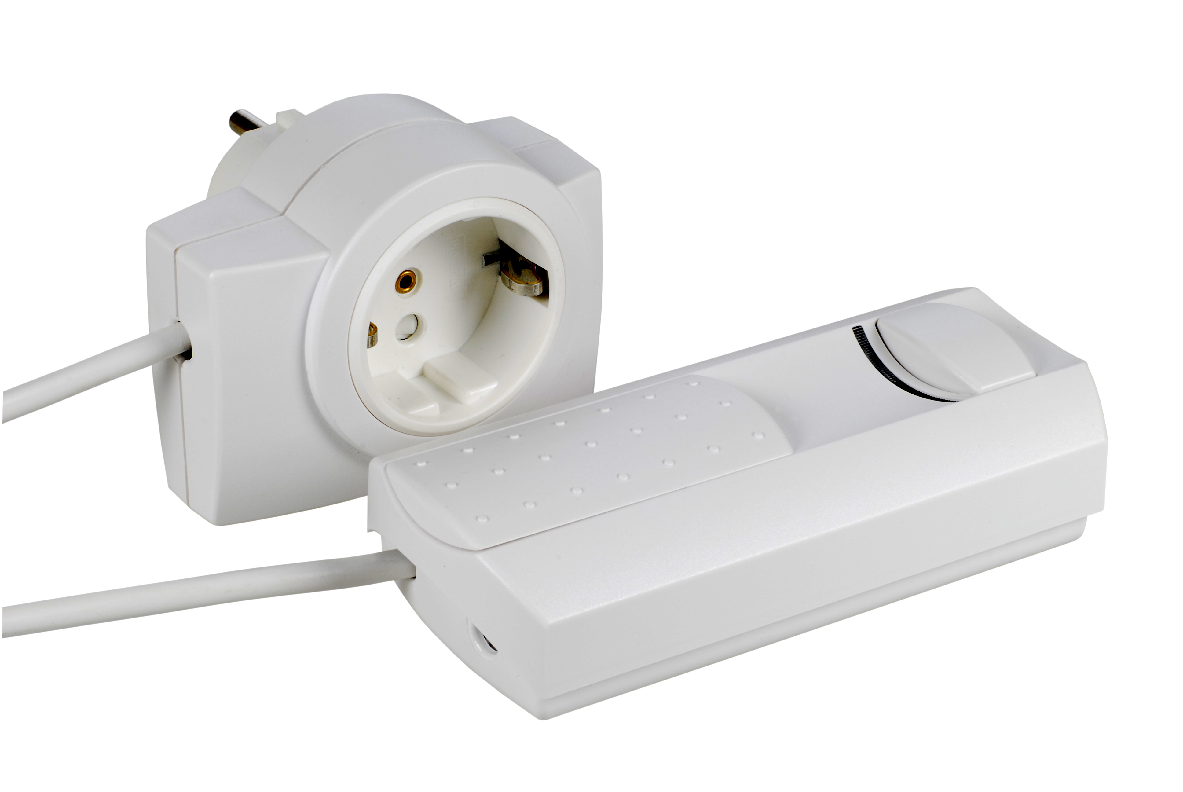 LED cord dimmer T26.07.09 with connected adapter plug / white