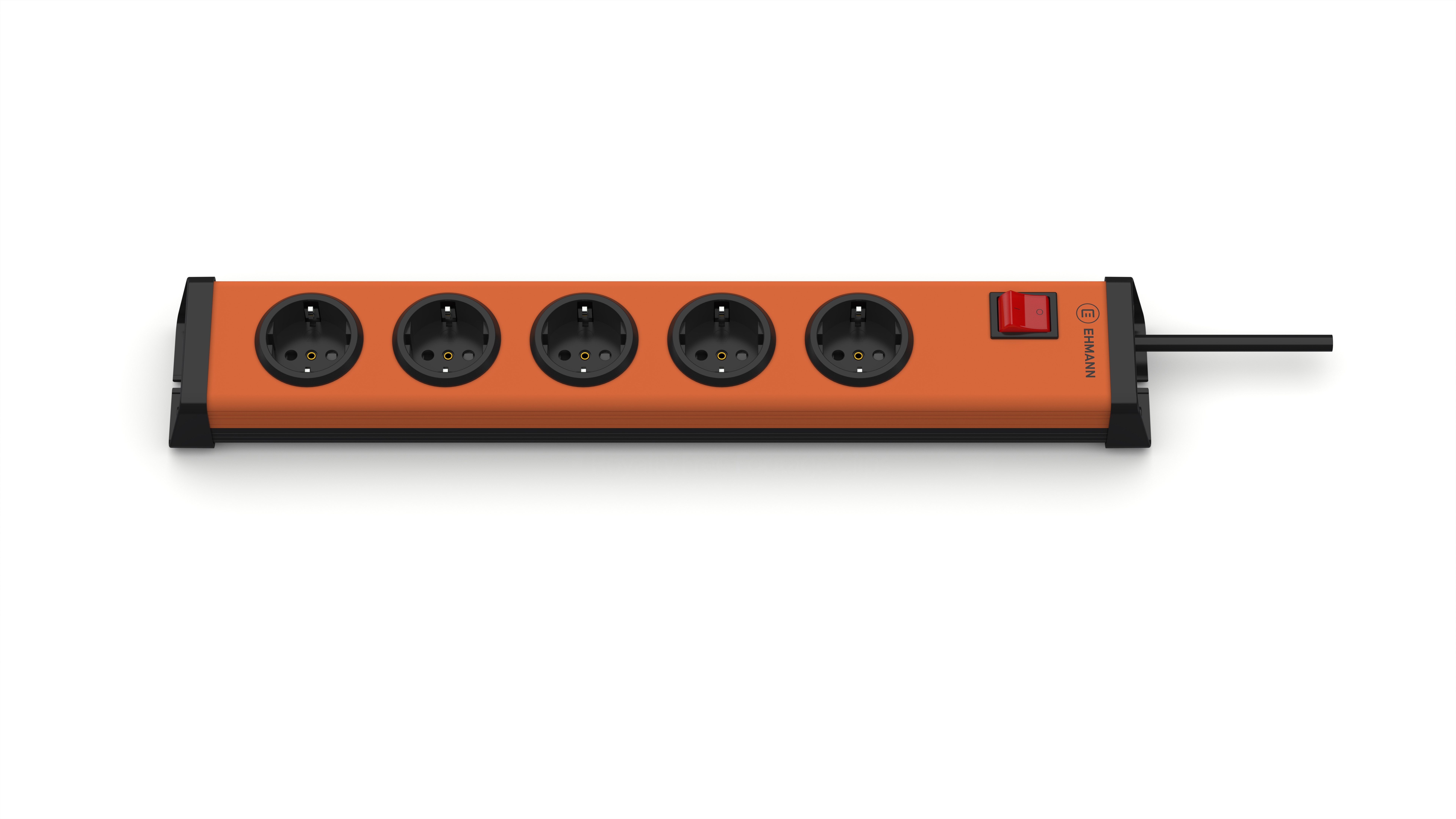 Universal Steckdosenleiste 5-fach mit Schalter (orange/schwarz)