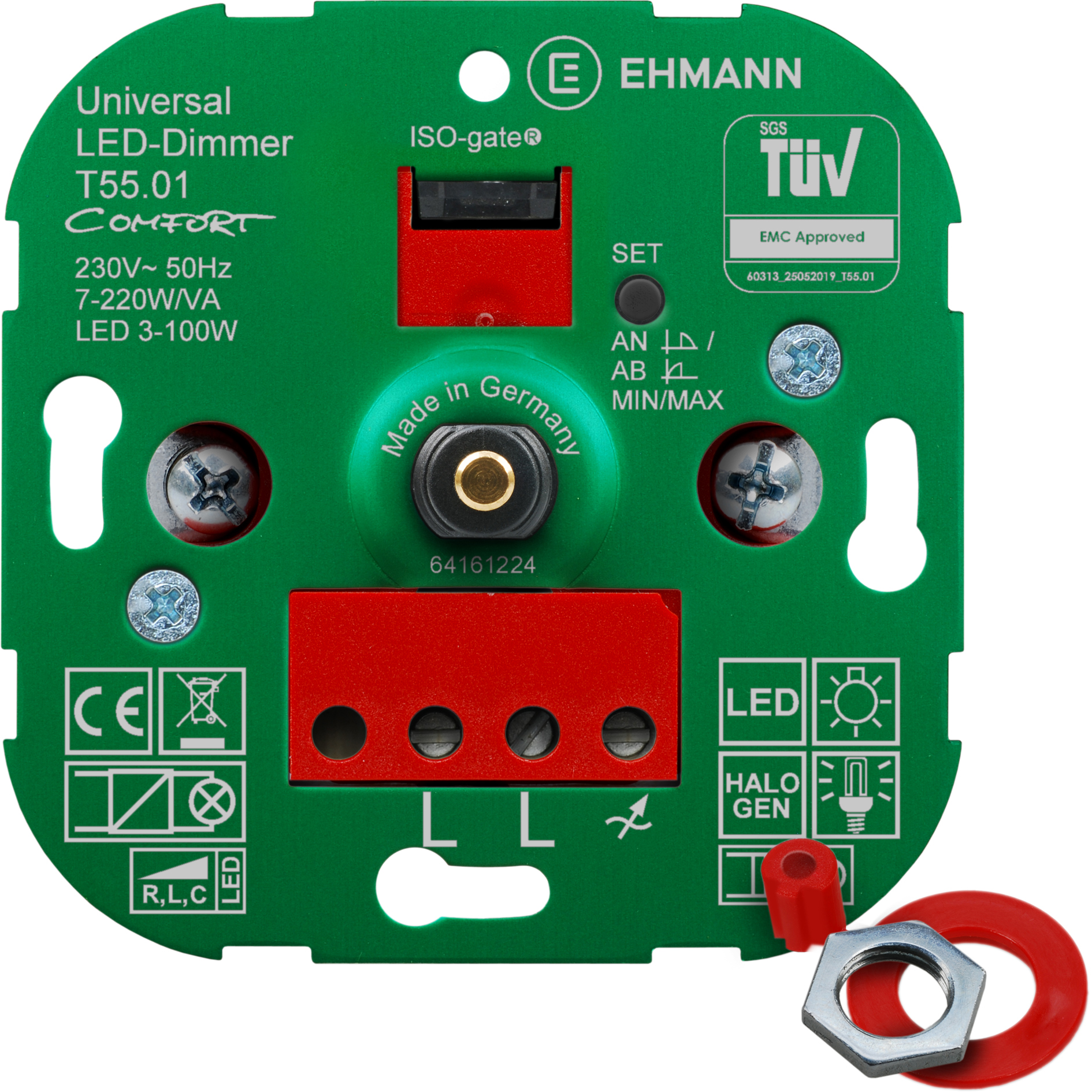 Universal LED Unterputz-Dimmer  Comfort T55.01 - Komplettgerät