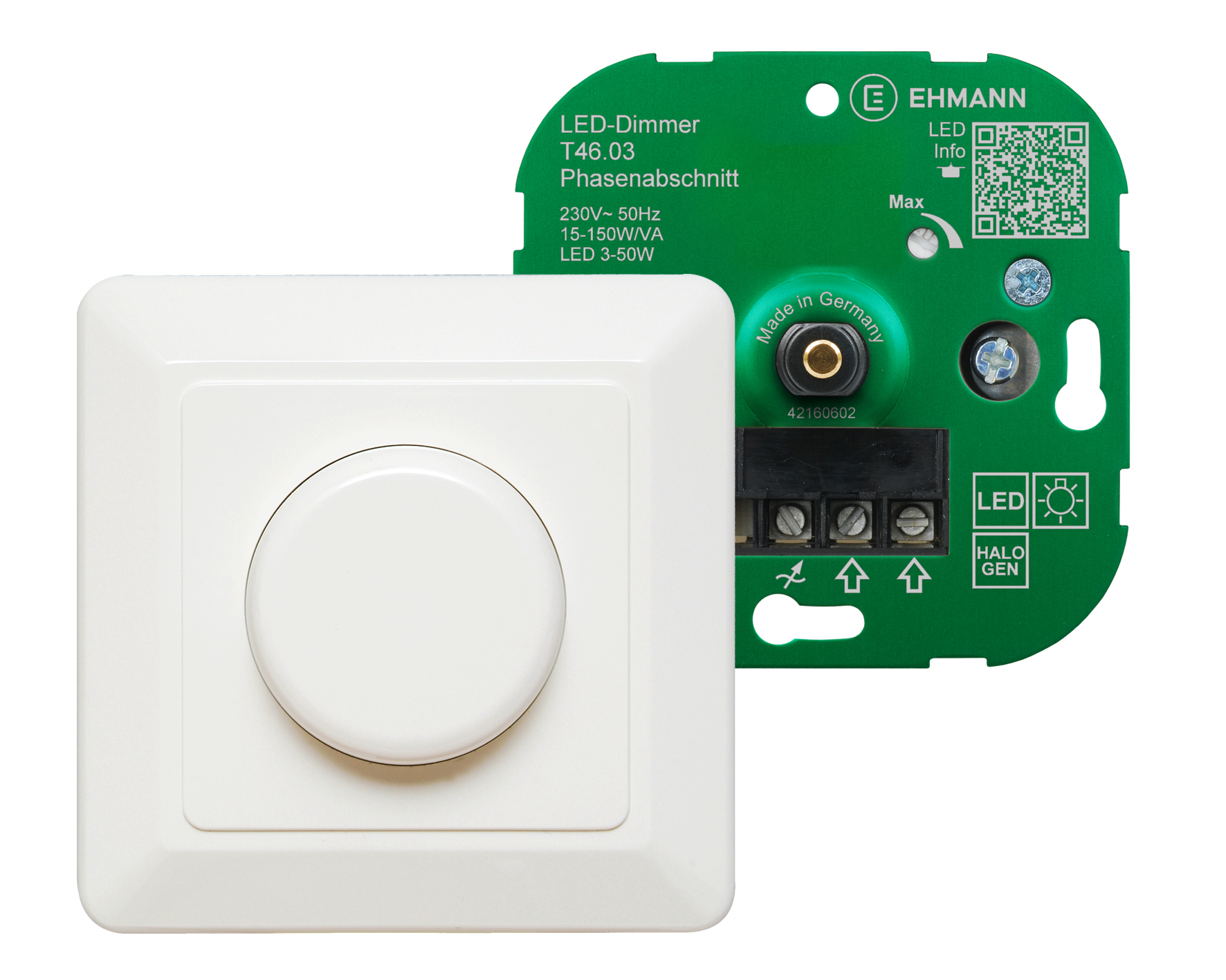 LED Unterputz-Dimmer T46.03 mit Abdeckung
